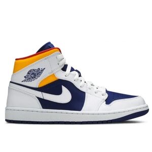 Jordan Kids Shoes in White, Blue, and Yellow